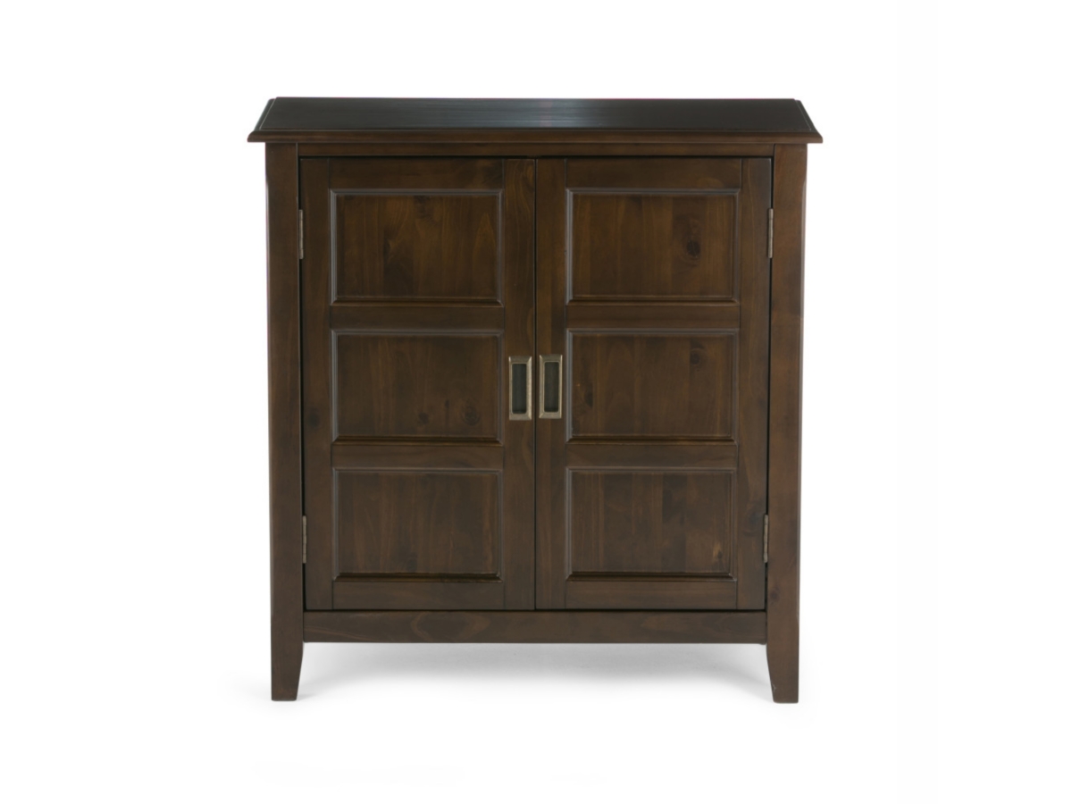 Simpli Home Burlington 30" Traditional Storage Cabinet, Mahogany Brown, large