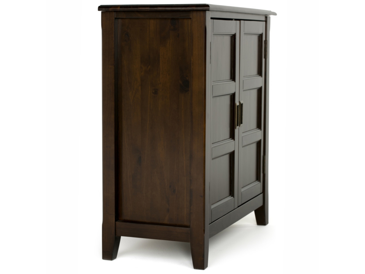 Simpli Home Burlington 30" Traditional Storage Cabinet, Mahogany Brown, large