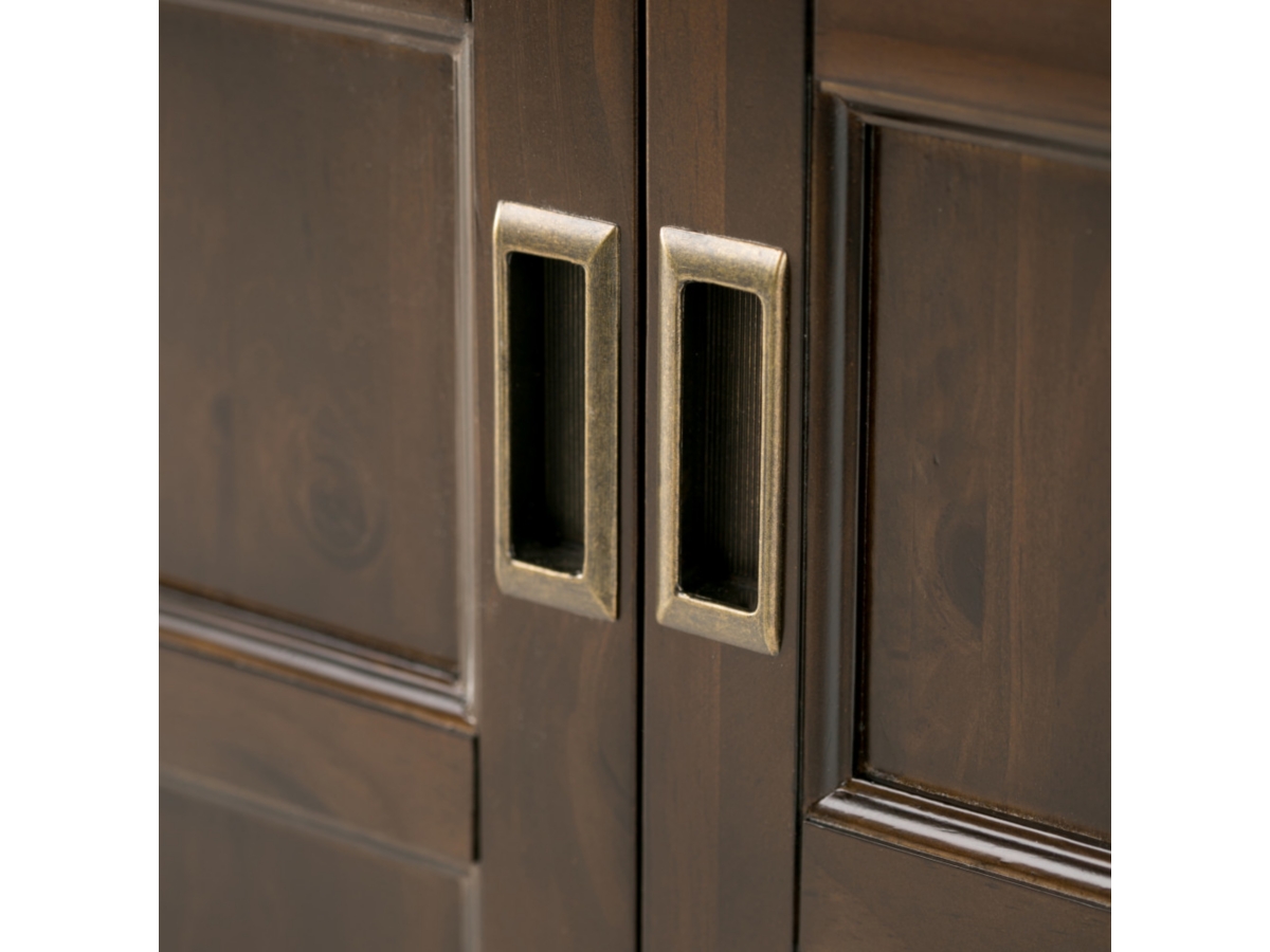 Simpli Home Burlington 30" Traditional Storage Cabinet, Mahogany Brown, large