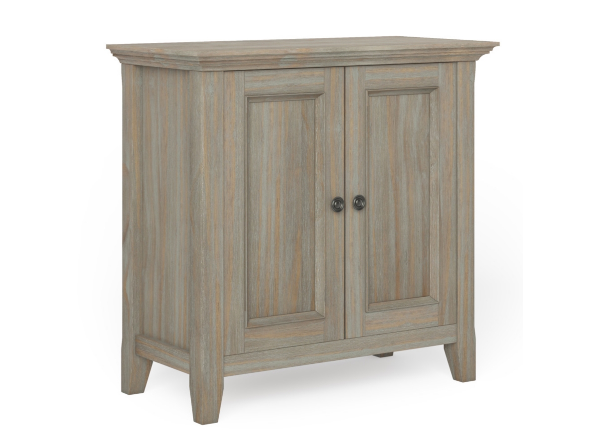 Simpli Home Amherst 32" Transitional Storage Cabinet, Gray, large
