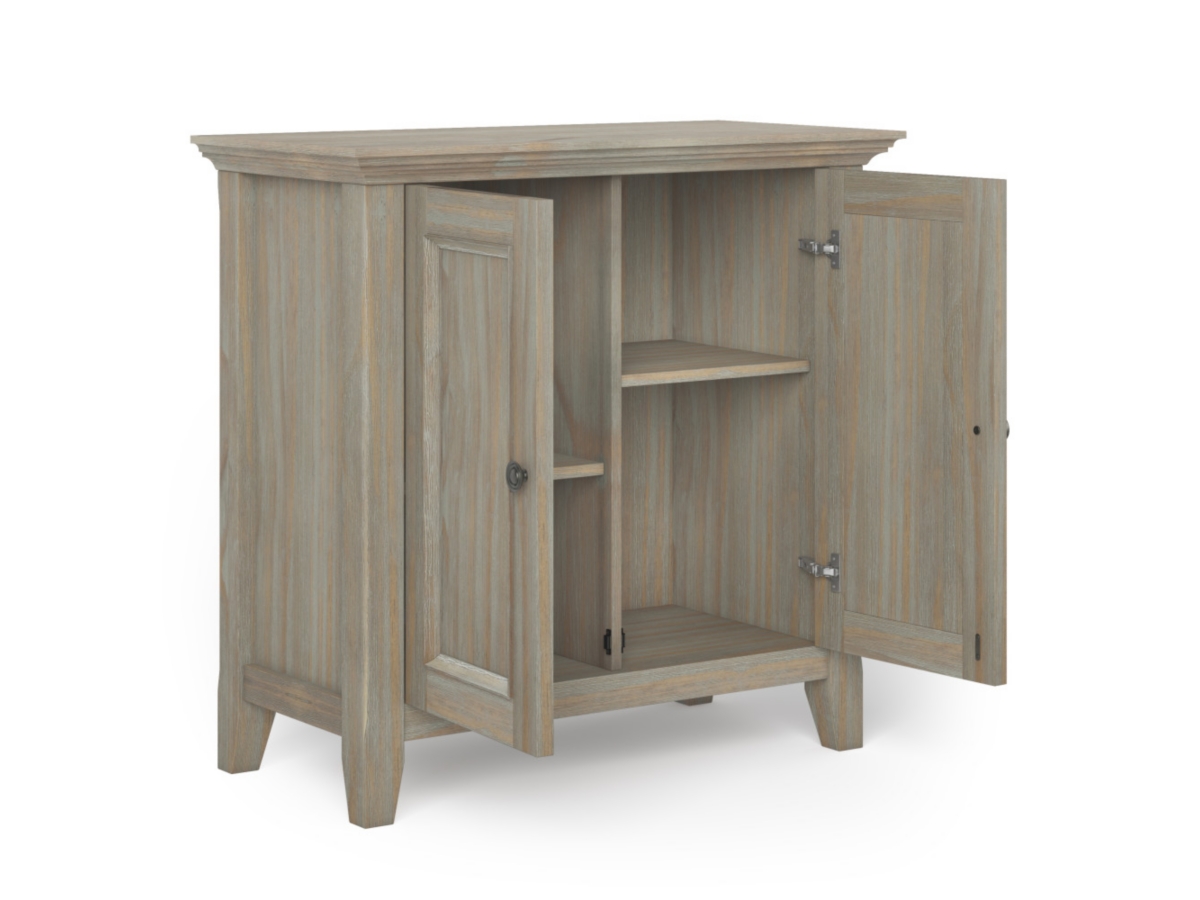 Simpli Home Amherst 32" Transitional Storage Cabinet, Gray, large