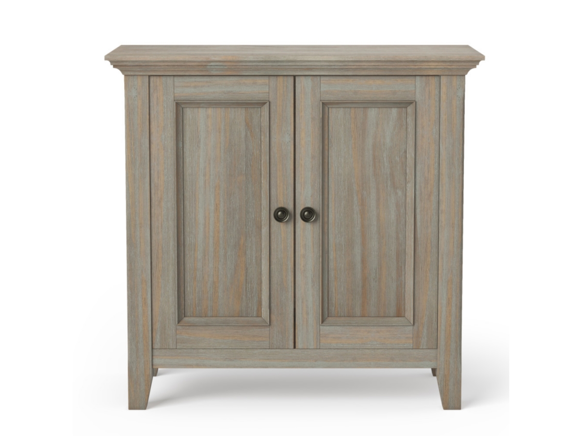 Simpli Home Amherst 32" Transitional Storage Cabinet, Gray, large