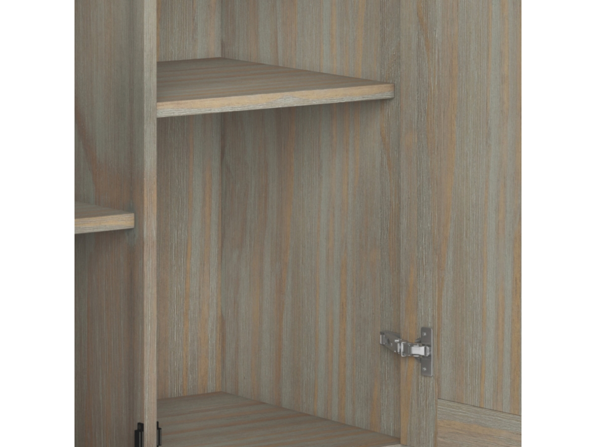 Simpli Home Amherst 32" Transitional Storage Cabinet, Gray, large