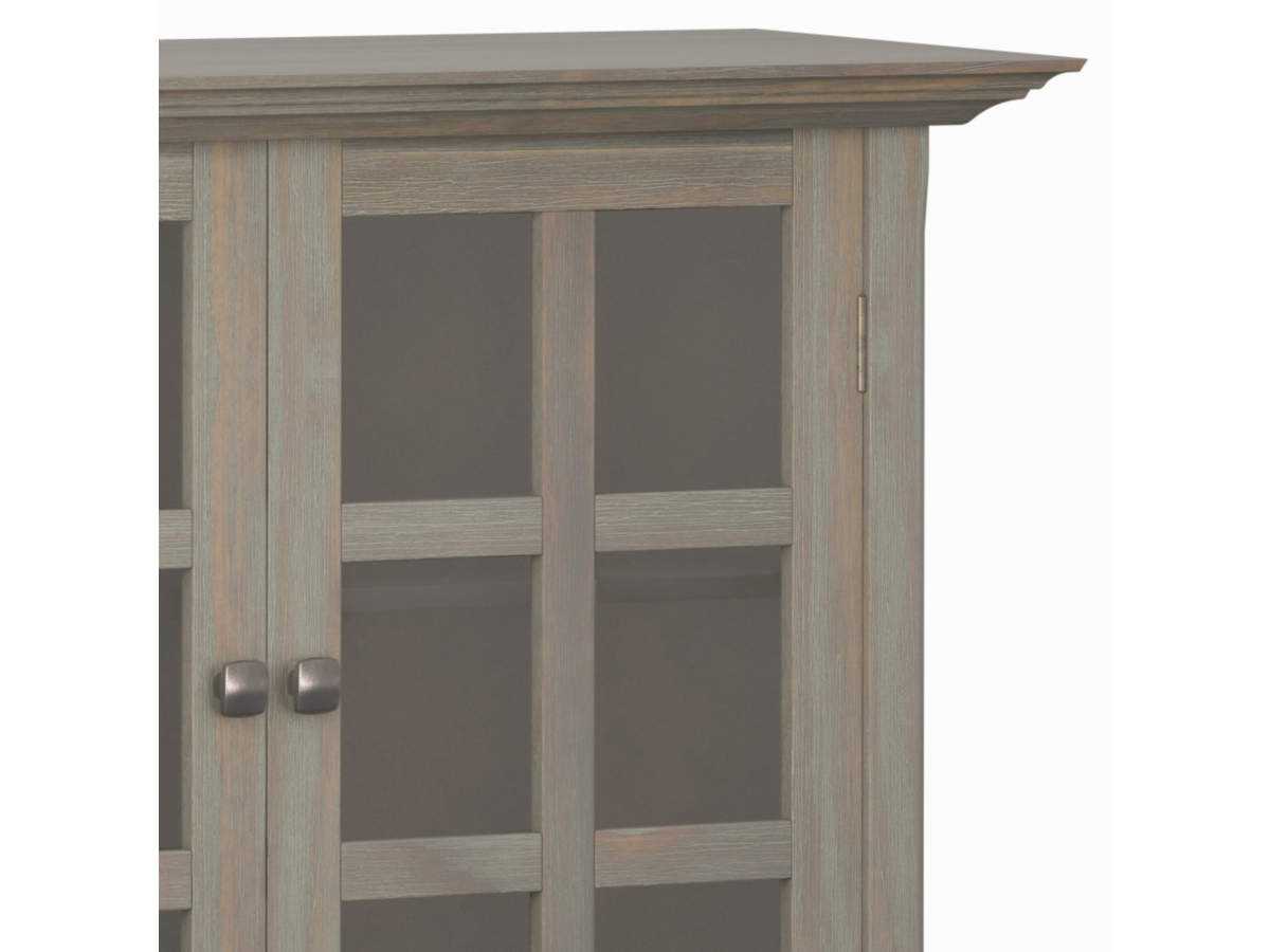 Simpli Home Acadian 39" Rustic Storage Cabinet, Gray, large
