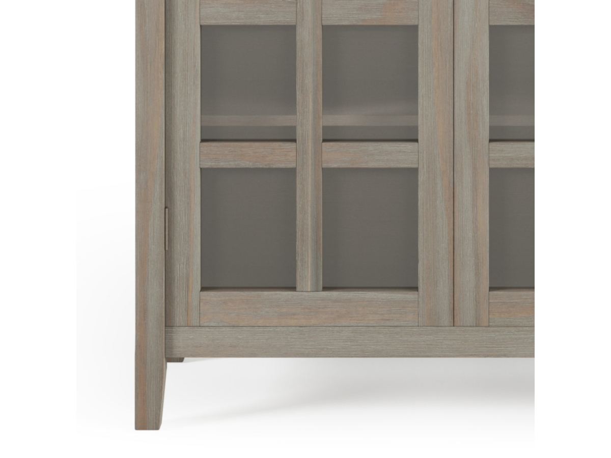 Simpli Home Acadian 39" Rustic Storage Cabinet, Gray, large