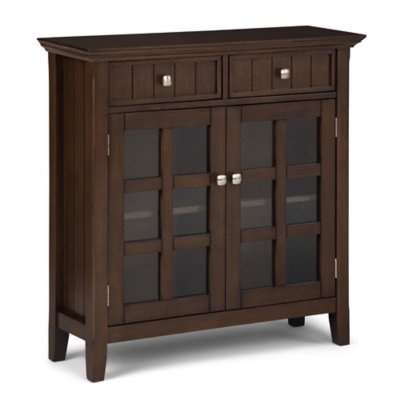 Simpli Home Acadian 36" Rustic Storage Cabinet, Brown, large