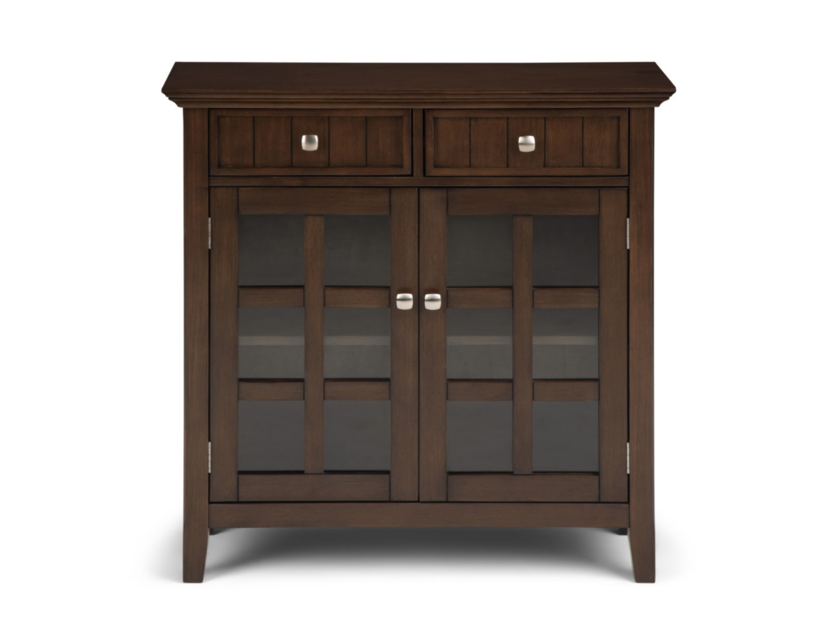 Simpli Home Acadian 36" Rustic Storage Cabinet, Brown, large