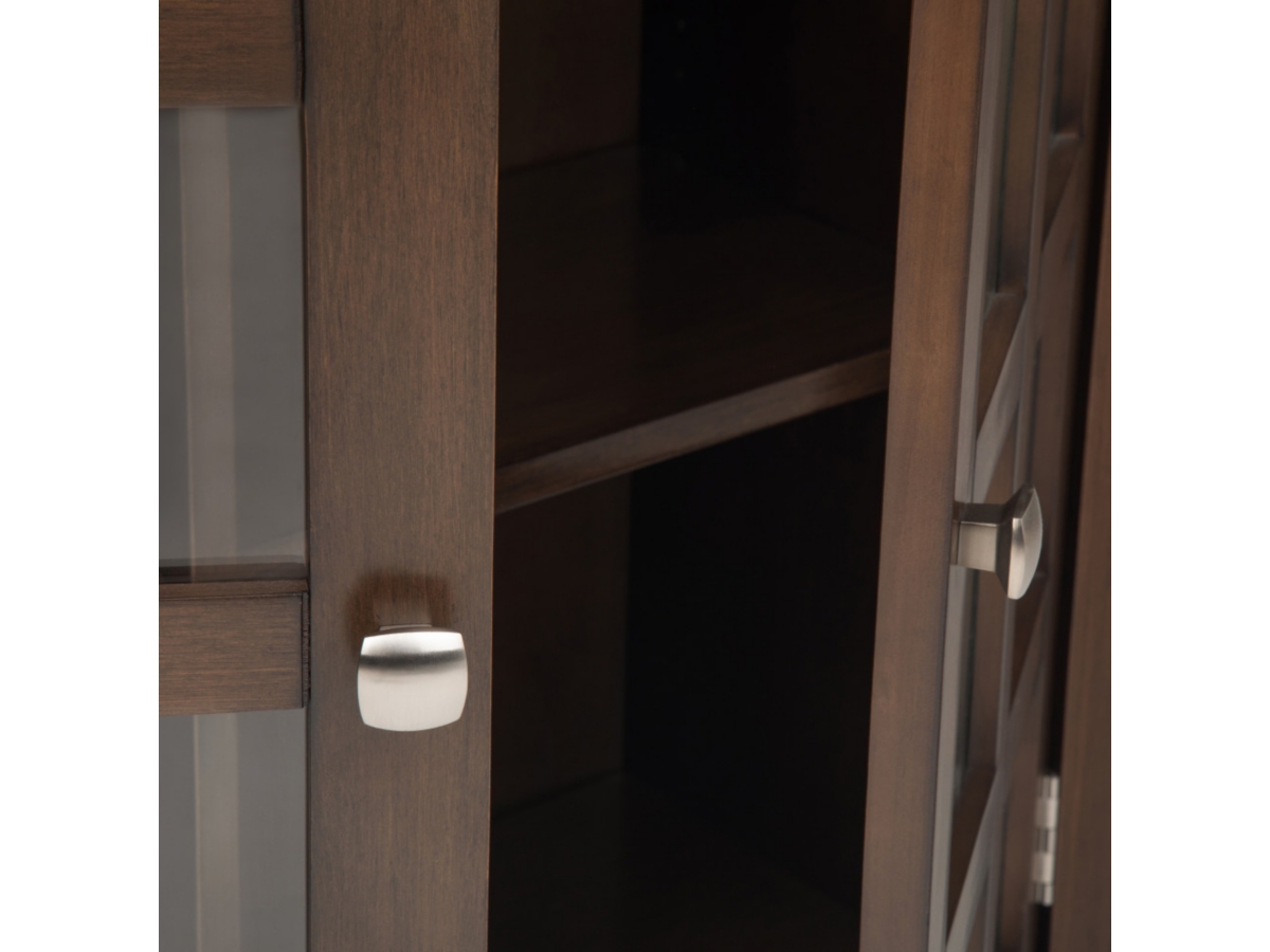 Simpli Home Acadian 36" Rustic Storage Cabinet, Brown, large