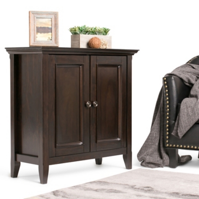 Simpli Home Amherst 32 Transitional Storage Cabinet, Hickory Brown