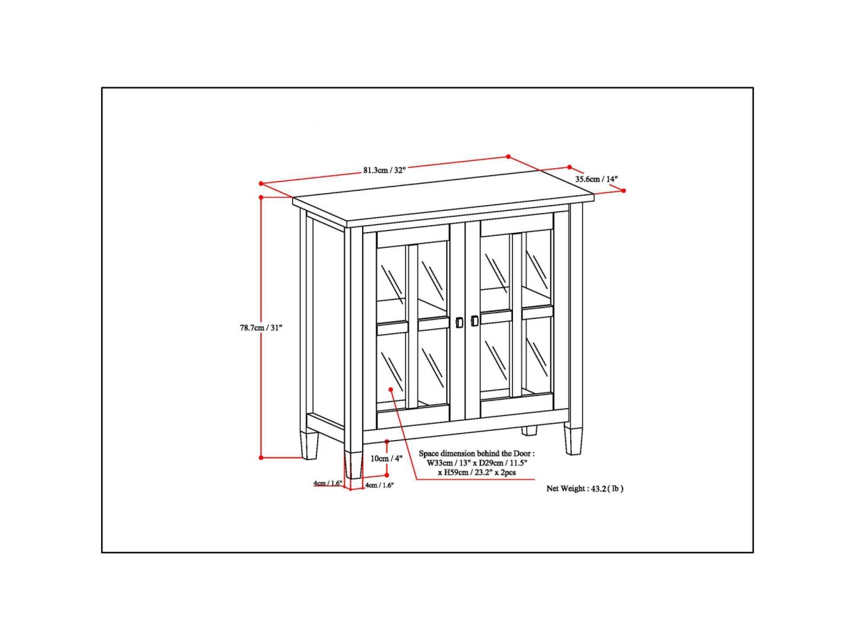 Simpli Home Warm Shaker 32" Rustic Storage Cabinet, Light Golden Brown, large