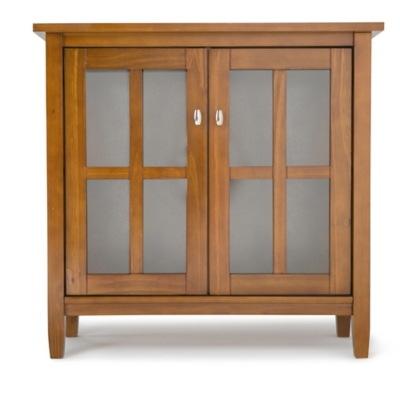 Simpli Home Warm Shaker 32" Rustic Storage Cabinet, Light Golden Brown, large