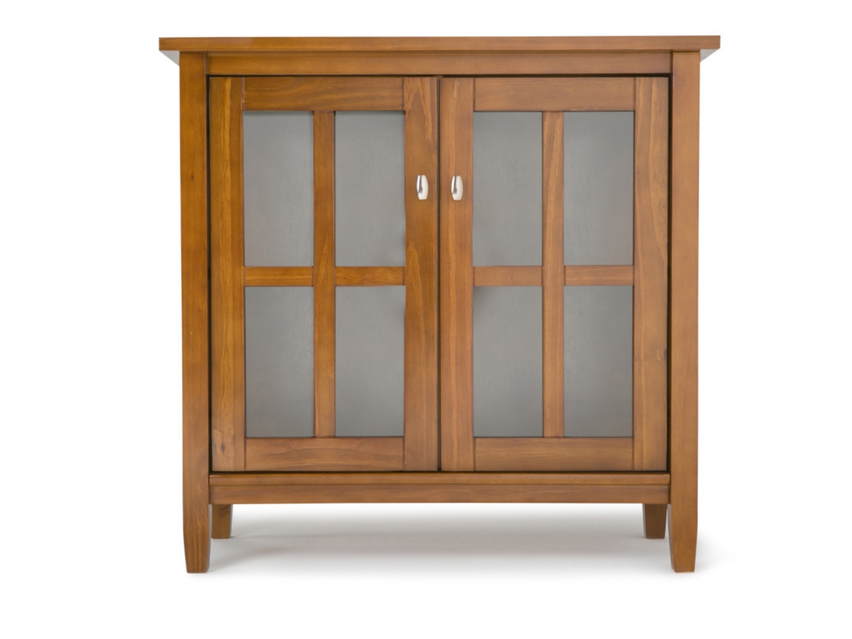 Simpli Home Warm Shaker 32" Rustic Storage Cabinet, Light Golden Brown, large