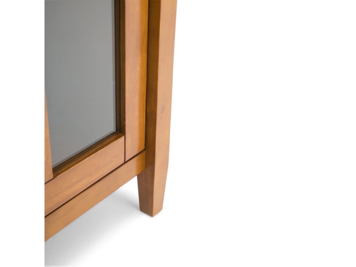 Simpli Home Warm Shaker 32" Rustic Storage Cabinet, Light Golden Brown, large