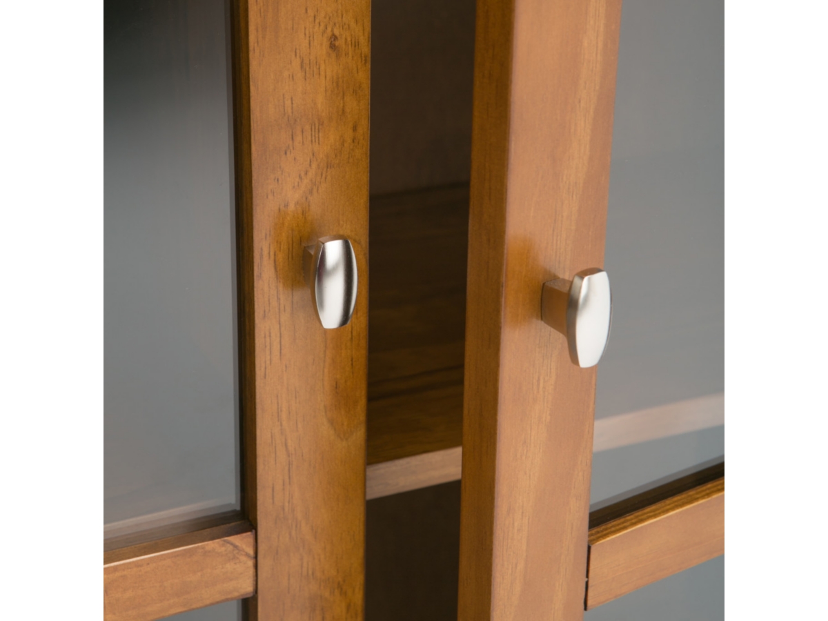 Simpli Home Warm Shaker 32" Rustic Storage Cabinet, Light Golden Brown, large