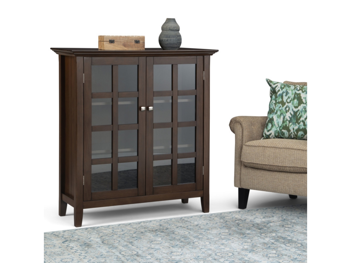 Simpli Home Acadian 39" Rustic Storage Cabinet, Brown, large