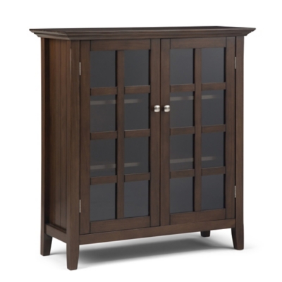 Simpli Home Acadian 39" Rustic Storage Cabinet, Brown, large