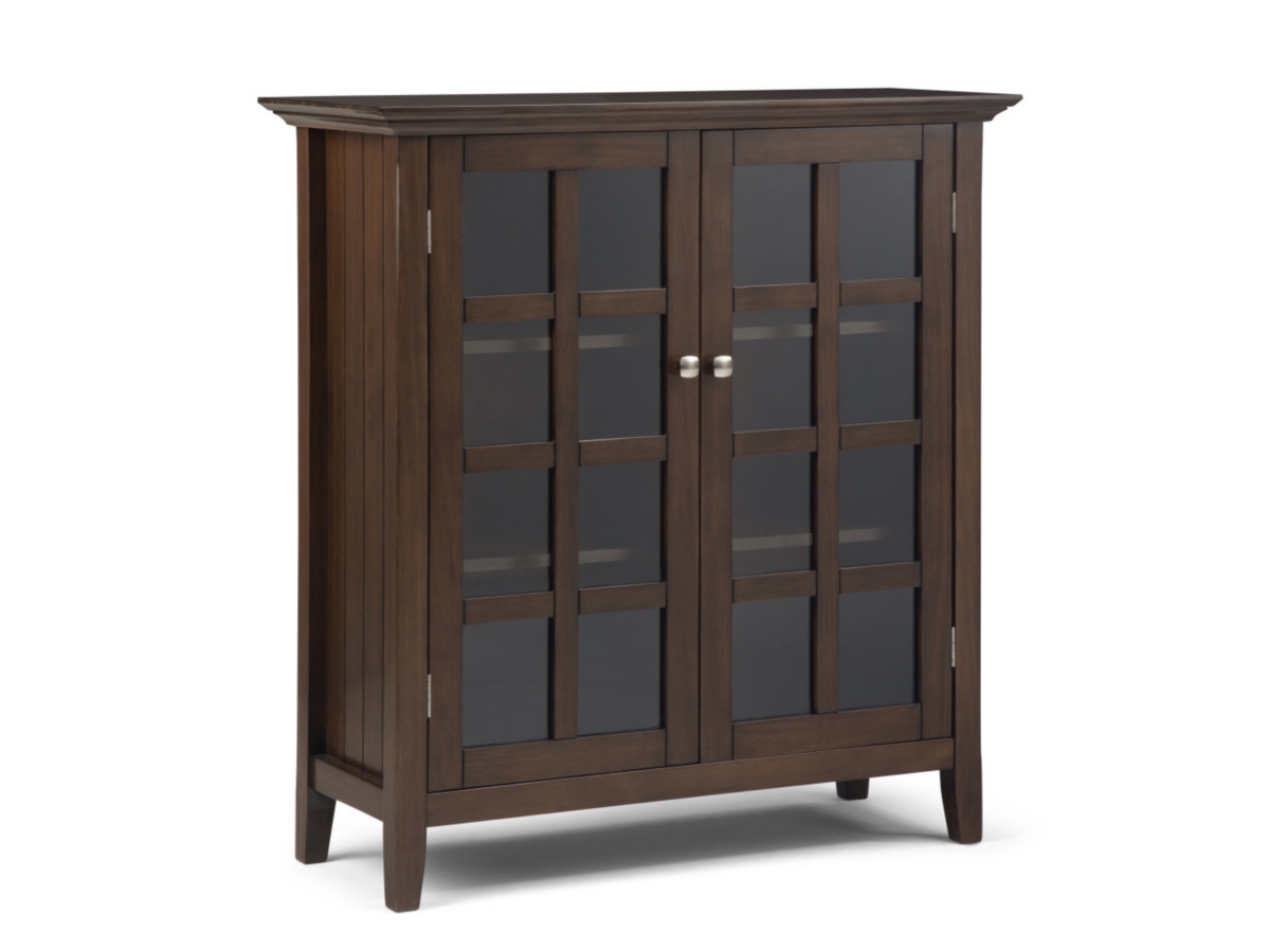Simpli Home Acadian 39" Rustic Storage Cabinet, Brown, large