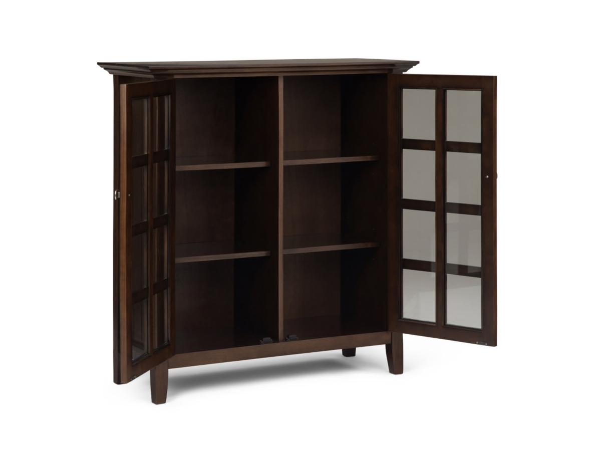 Simpli Home Acadian 39" Rustic Storage Cabinet, Brown, large