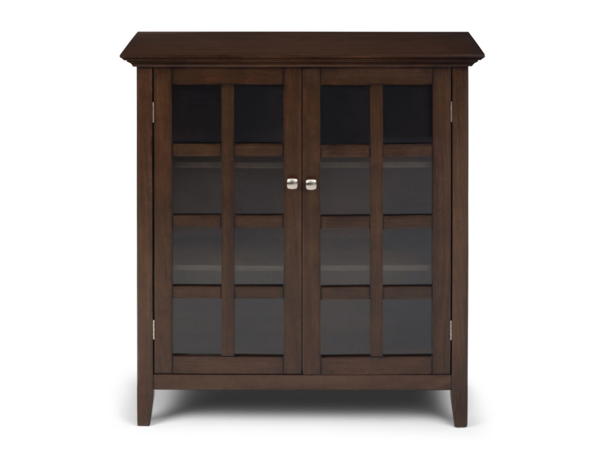 Simpli Home Acadian 39" Rustic Storage Cabinet, Brown, large