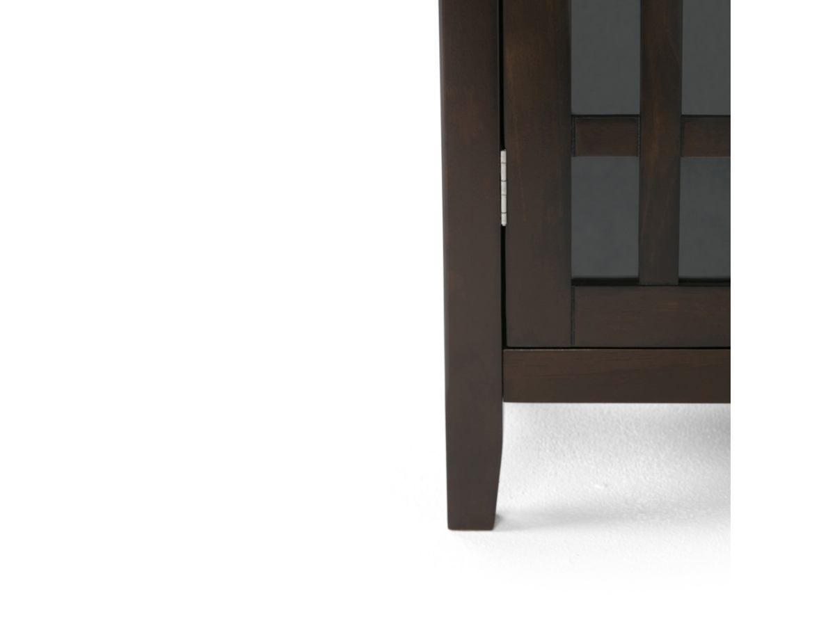 Simpli Home Bedford 39" Rustic Storage Cabinet, Dark Tobacco Brown, large