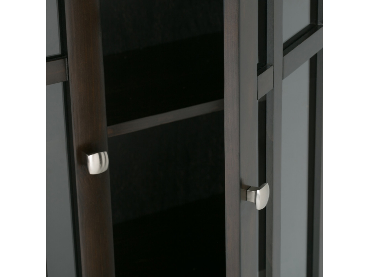 Simpli Home Bedford 39" Rustic Storage Cabinet, Dark Tobacco Brown, large