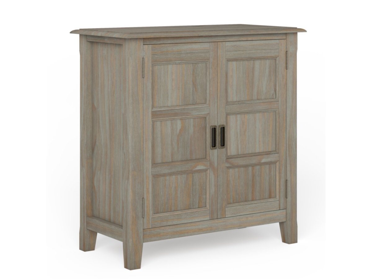 Simpli Home Burlington 30" Traditional Storage Cabinet, Gray, large