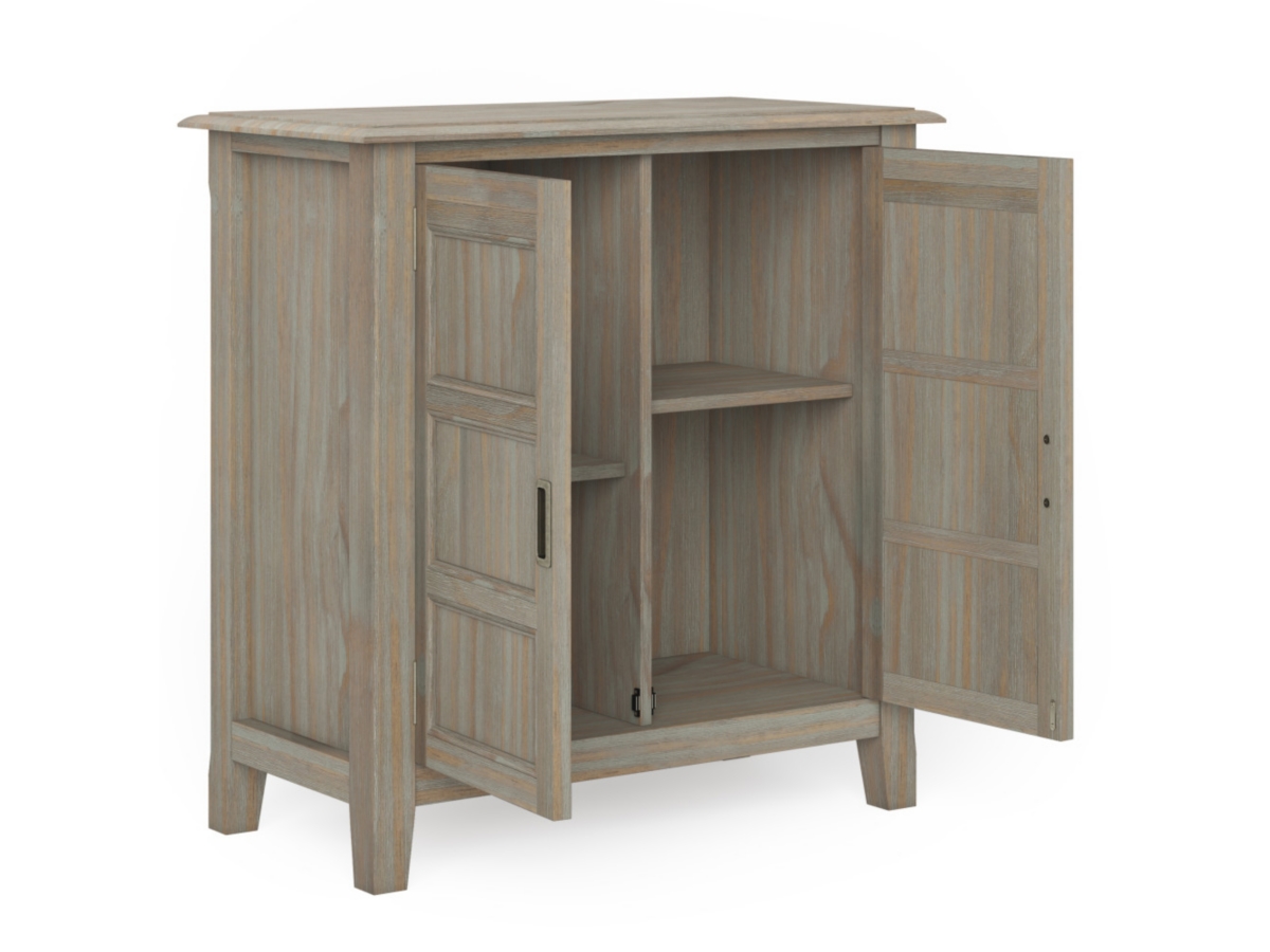 Simpli Home Burlington 30" Traditional Storage Cabinet, Gray, large