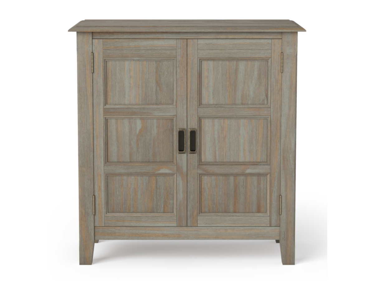 Simpli Home Burlington 30" Traditional Storage Cabinet, Gray, large