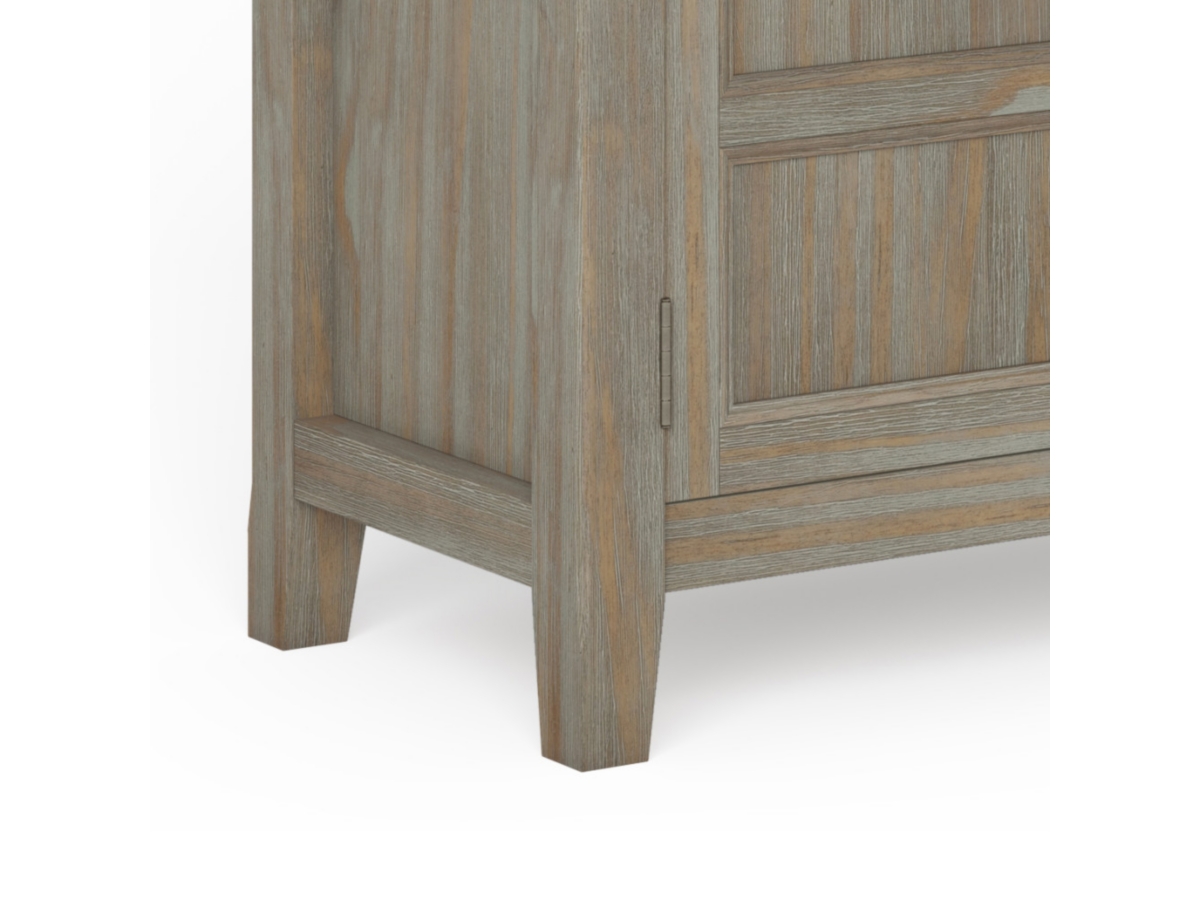 Simpli Home Burlington 30" Traditional Storage Cabinet, Gray, large