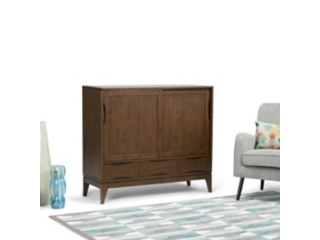 Harper SOLID HARDWOOD 48 inch Wide Mid Century Modern Medium Storage Cabinet in Walnut Brown