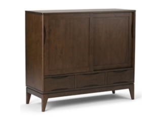 Harper SOLID HARDWOOD 48 inch Wide Mid Century Modern Medium Storage Cabinet in Walnut Brown