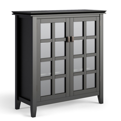 Simpli Home Artisan 38" Contemporary Storage Cabinet, Black, large