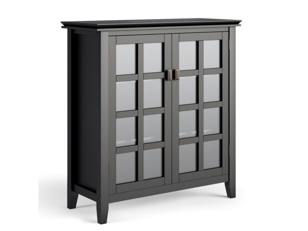 Simpli Home Artisan 38" Contemporary Storage Cabinet, Black, large