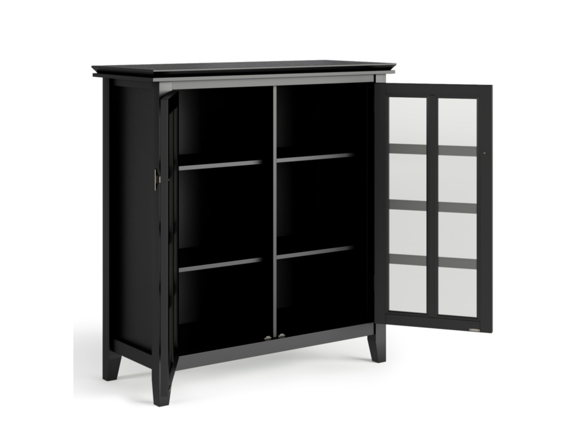 Simpli Home Artisan 38" Contemporary Storage Cabinet, Black, large