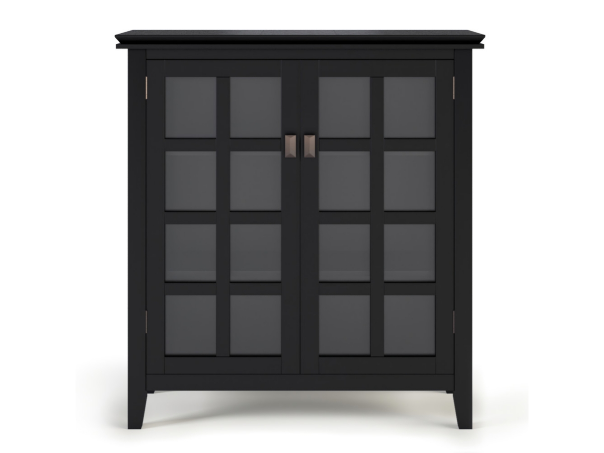 Simpli Home Artisan 38" Contemporary Storage Cabinet, Black, large