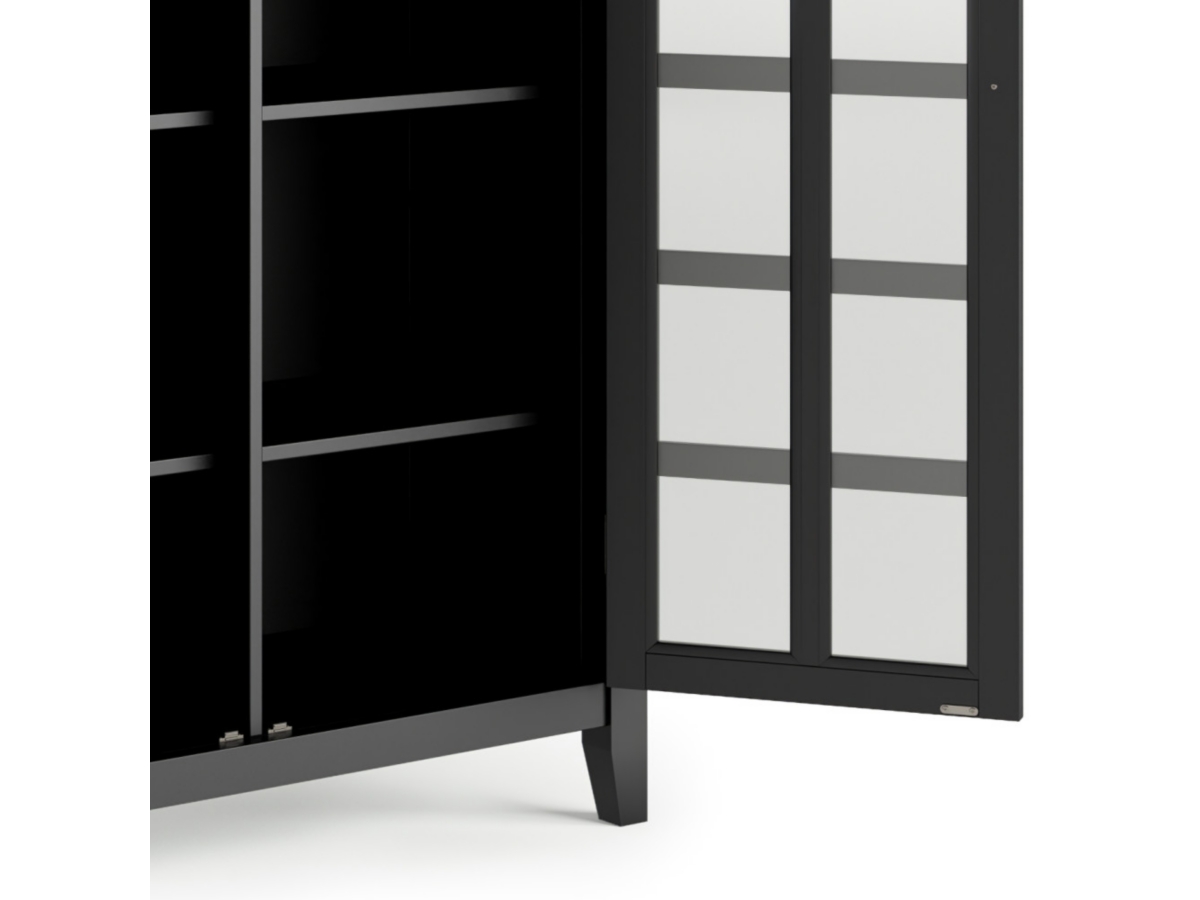 Simpli Home Artisan 38" Contemporary Storage Cabinet, Black, large