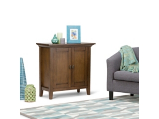 Redmond SOLID WOOD 32 inch Wide Transitional Low Storage Cabinet in Rustic Natural Aged Brown