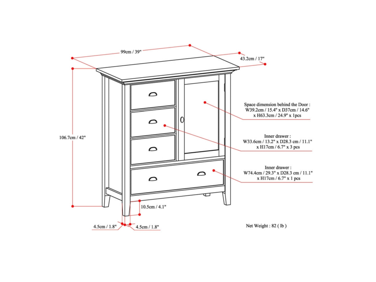 Simpli Home Redmond 39" Rustic Storage Cabinet, , large