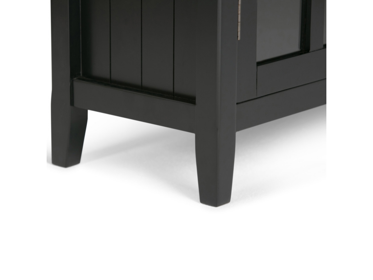 Simpli Home Acadian 39" Rustic Storage Cabinet, Black, large