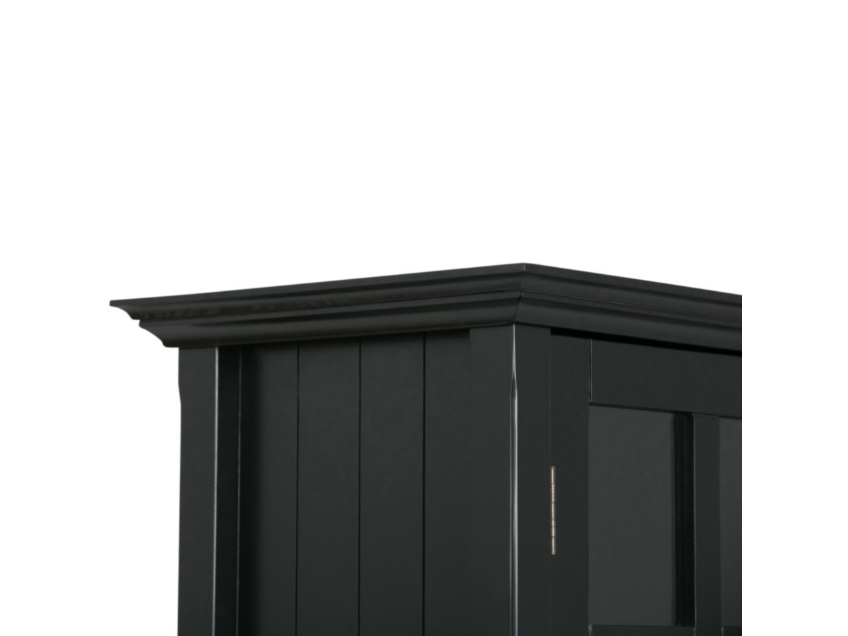 Simpli Home Acadian 39" Rustic Storage Cabinet, Black, large