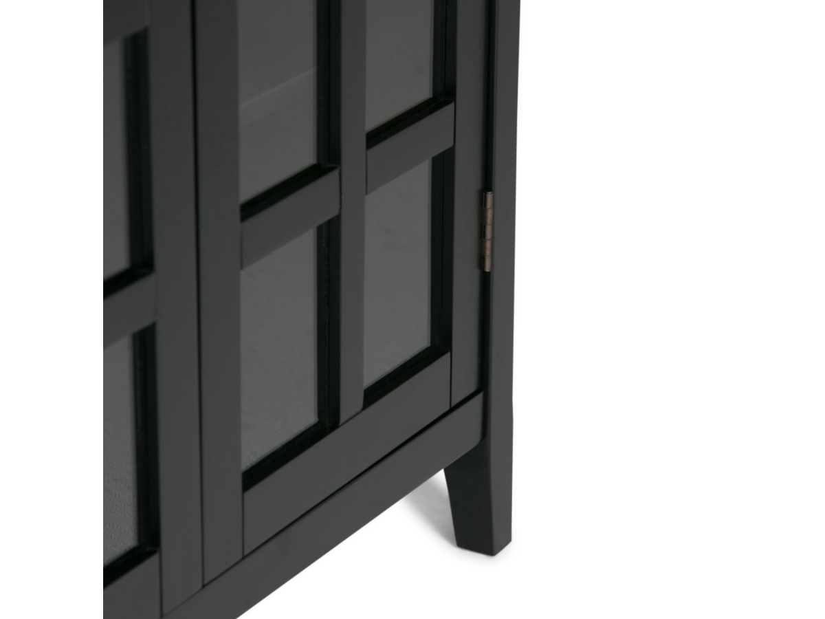 Simpli Home Acadian 39" Rustic Storage Cabinet, Black, large