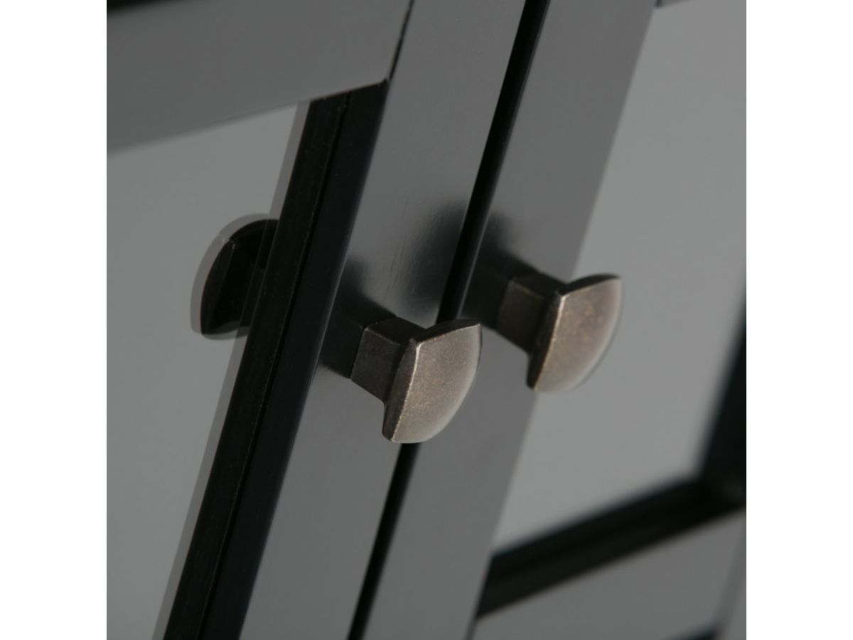 Simpli Home Acadian 39" Rustic Storage Cabinet, Black, large