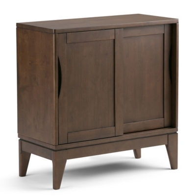 Simpli Home Harper 30" Mid Century Storage Cabinet, Dark Brown, large