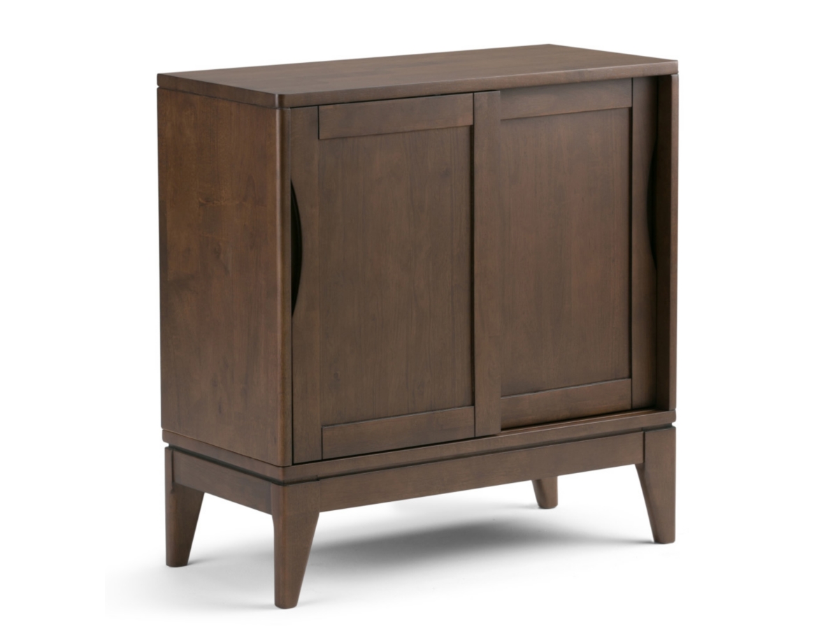 Simpli Home Harper 30" Mid Century Storage Cabinet, Dark Brown, large