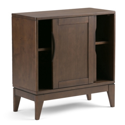 Simpli Home Harper 30" Mid Century Storage Cabinet, Dark Brown, large