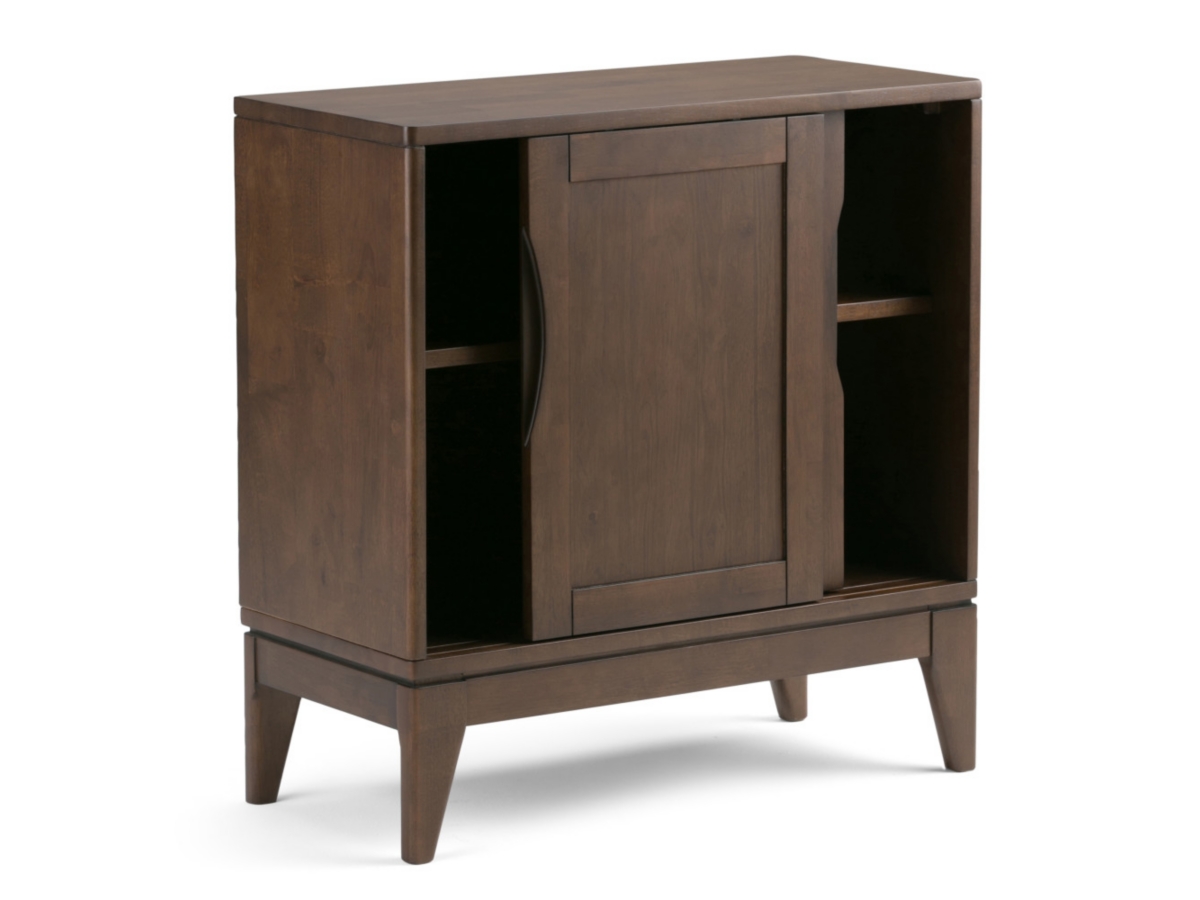 Simpli Home Harper 30" Mid Century Storage Cabinet, Dark Brown, large