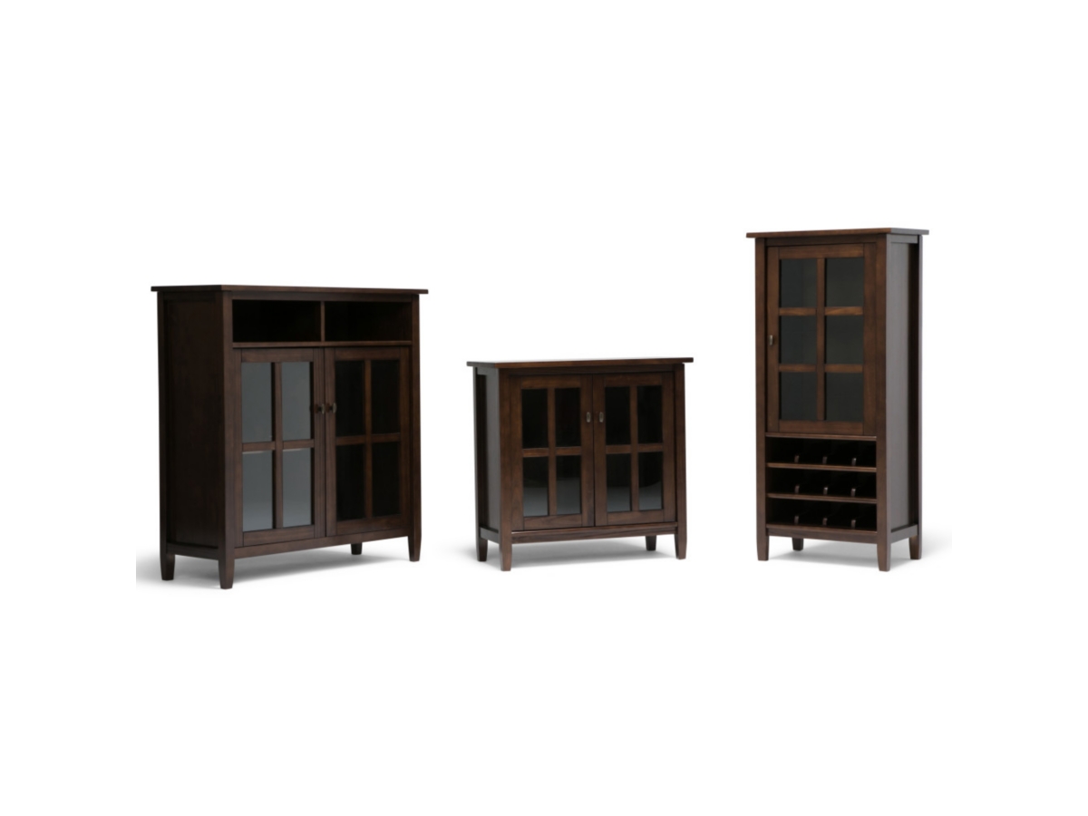 Simpli Home Warm Shaker 32" Rustic Storage Cabinet, Brown, large