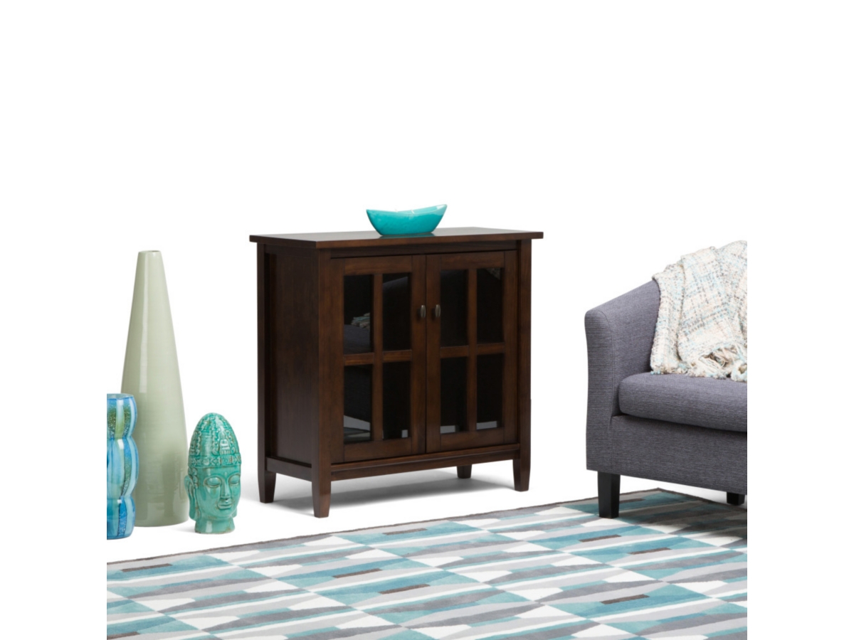 Simpli Home Warm Shaker 32" Rustic Storage Cabinet, Brown, large