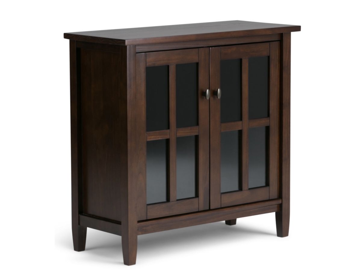 Simpli Home Warm Shaker 32" Rustic Storage Cabinet, Brown, large