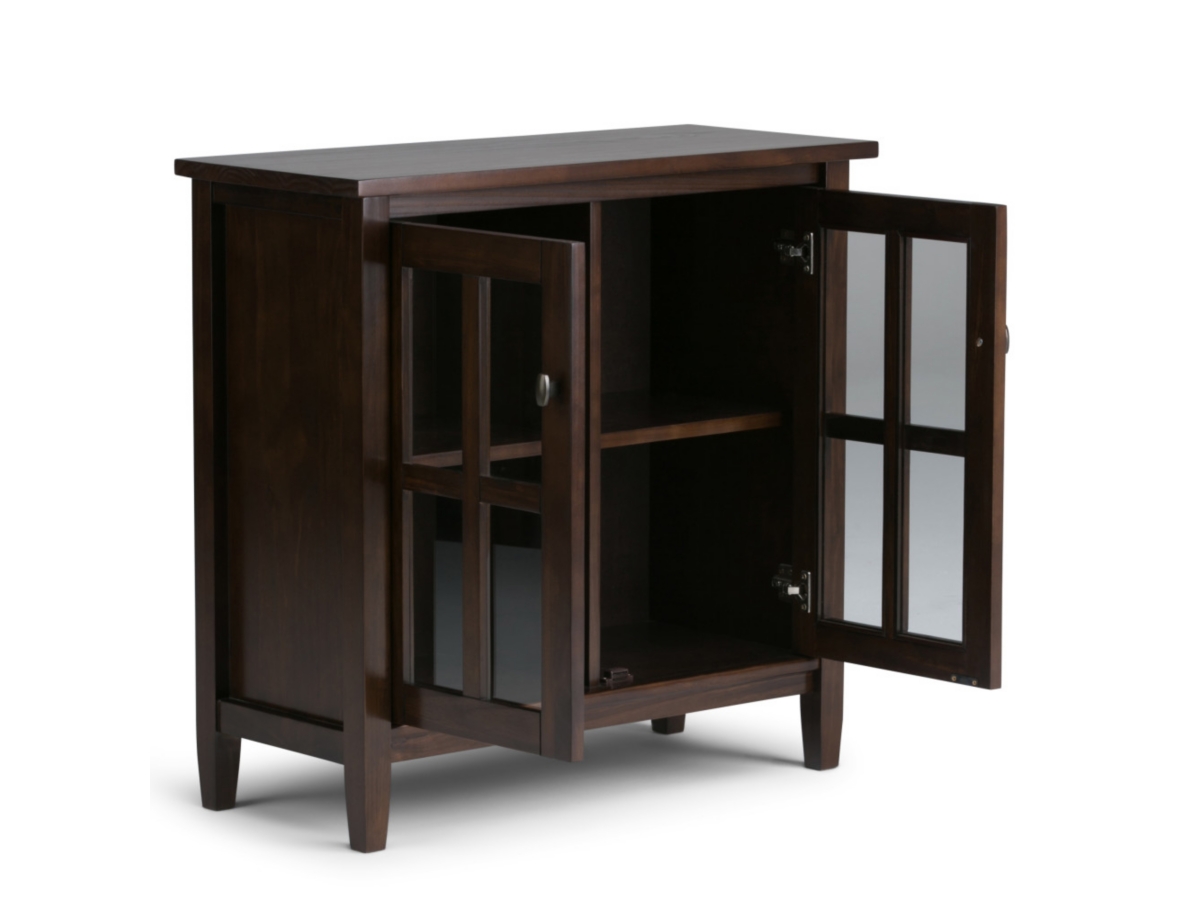 Simpli Home Warm Shaker 32" Rustic Storage Cabinet, Brown, large